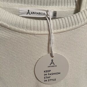 Anrabess 2 piece white/ivory sweater dress XL